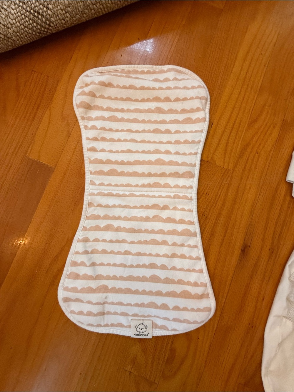 KeaBabies Pink Striped Infant Burp Cloth